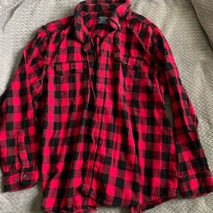Oversized Red & Black Flannel